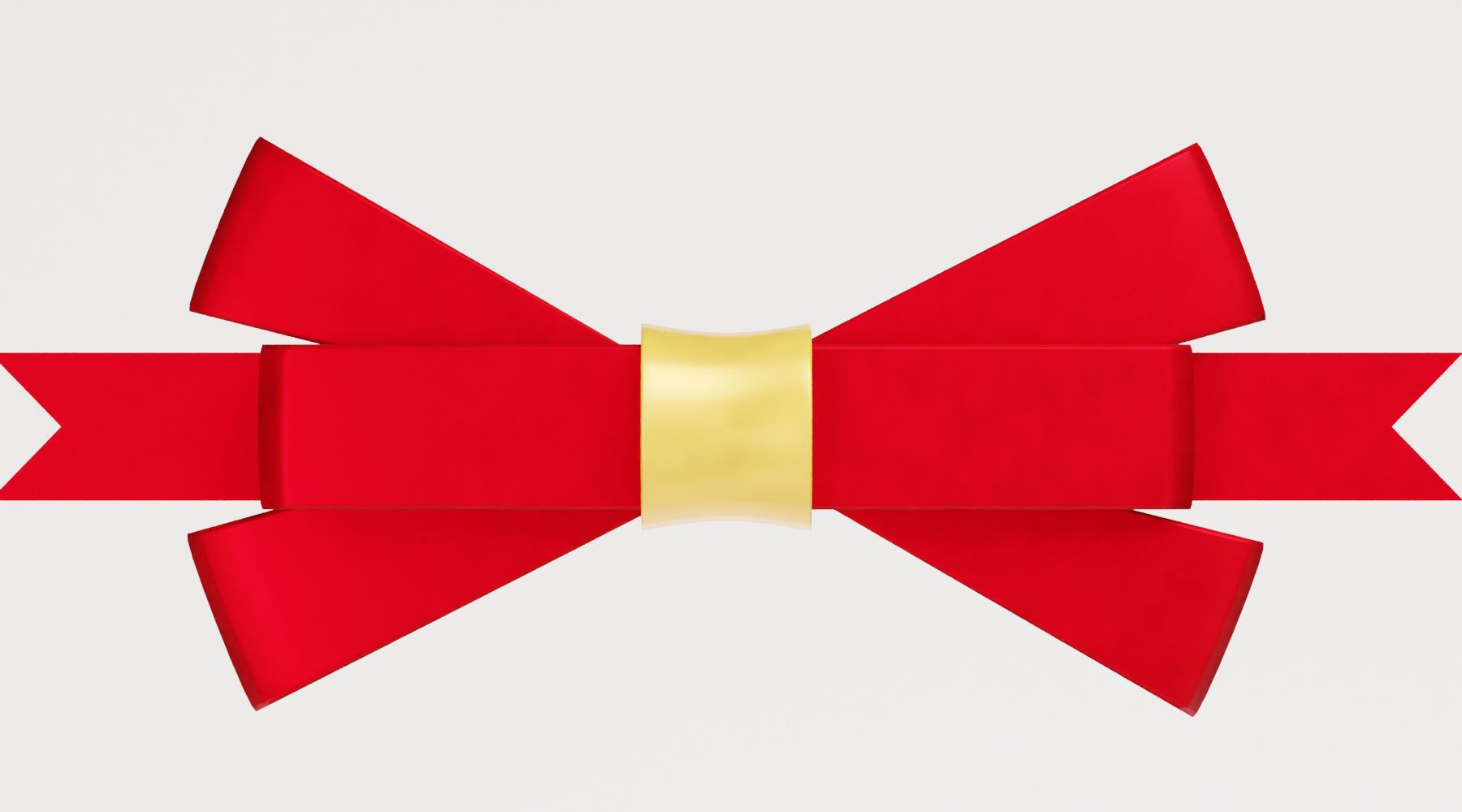 Ribbon bow set 3D model_4