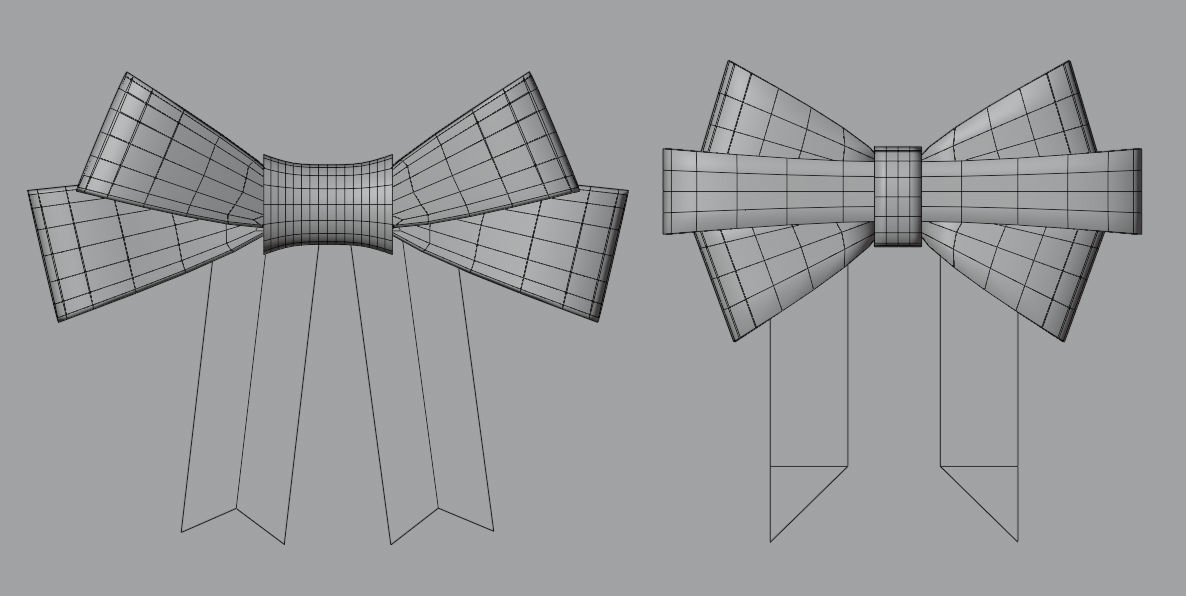 Ribbon bow set 3D model_5