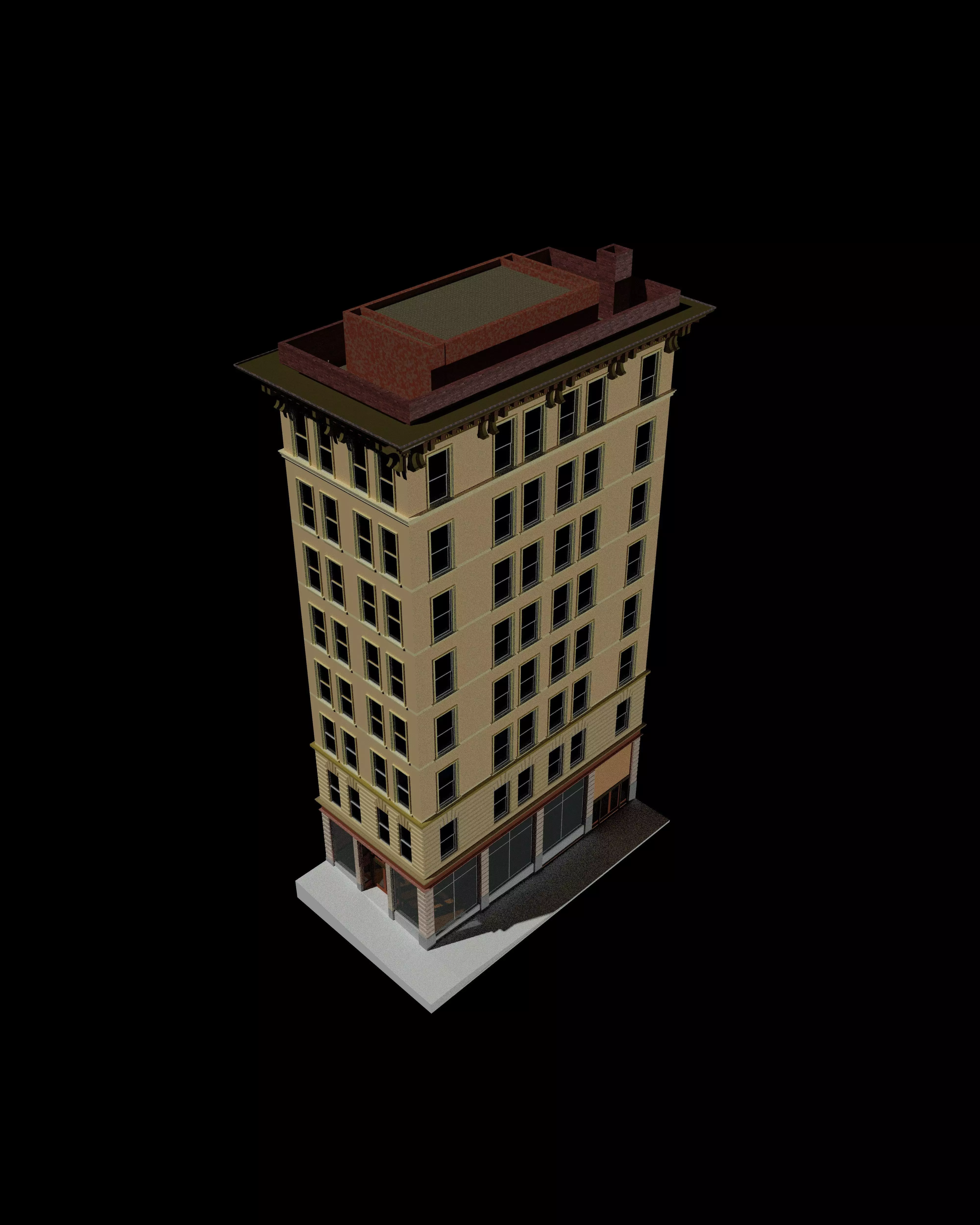hibor building Free 3D model_0