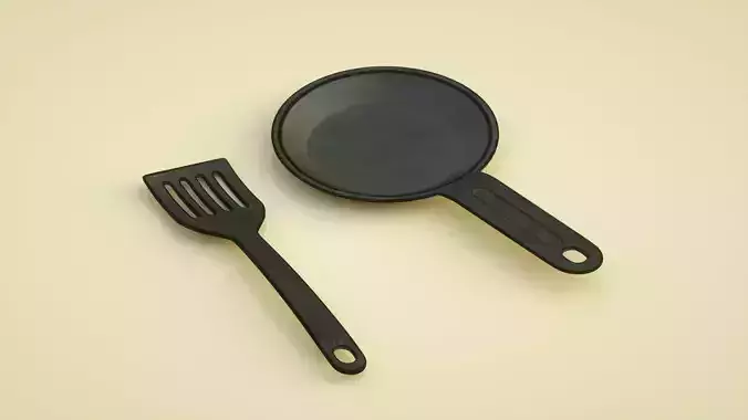 Spatula Frying pan Stainless steel pan Kitchen utensils