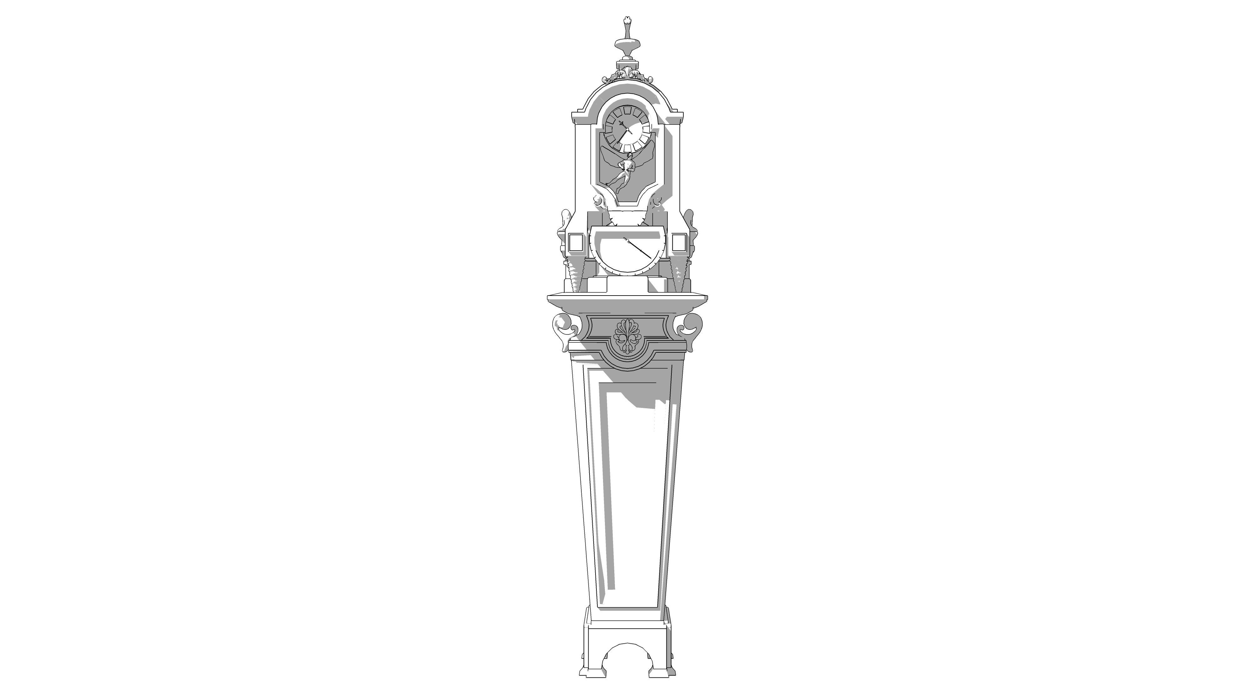 Vintage clock 3D model_11