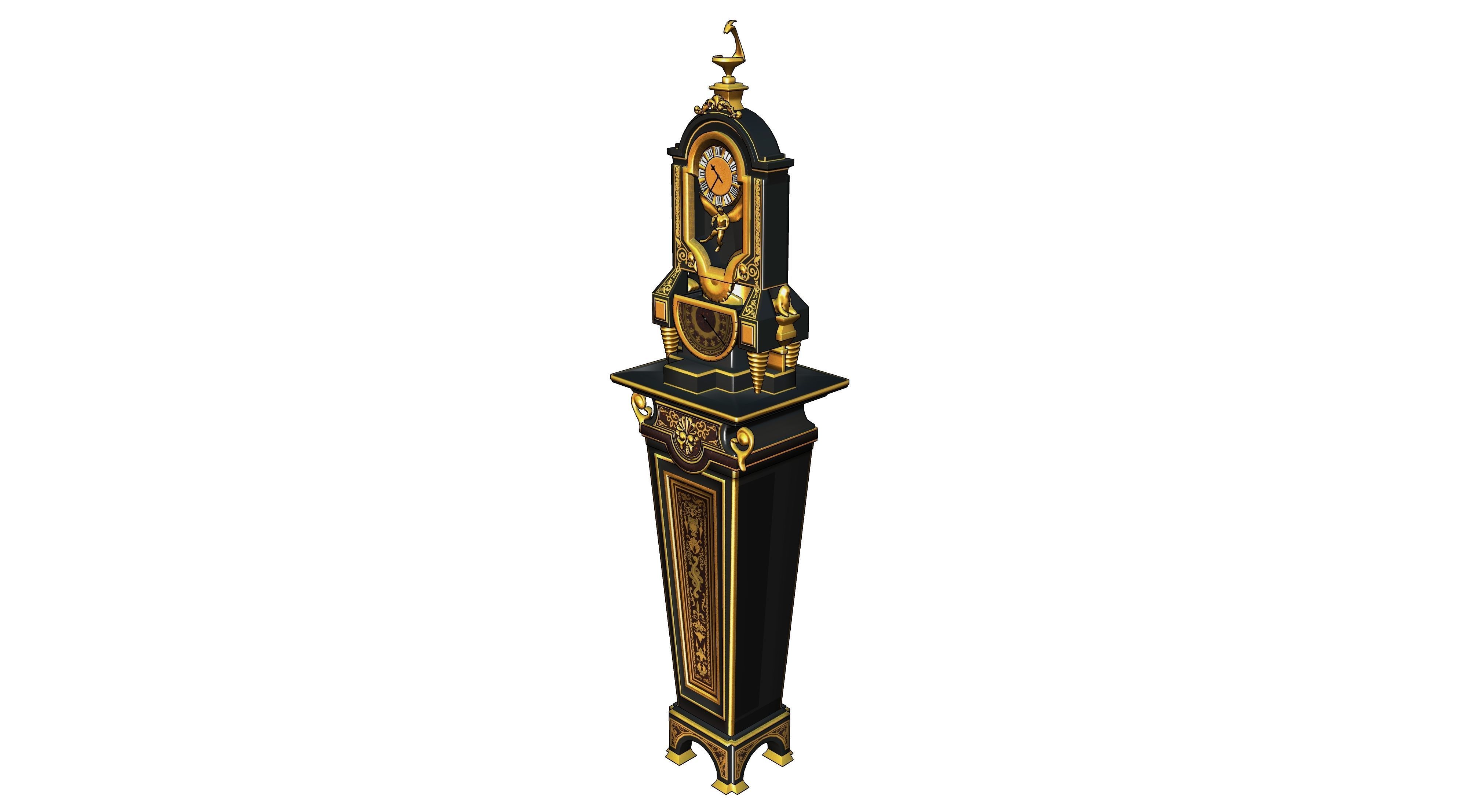 Vintage clock 3D model_7