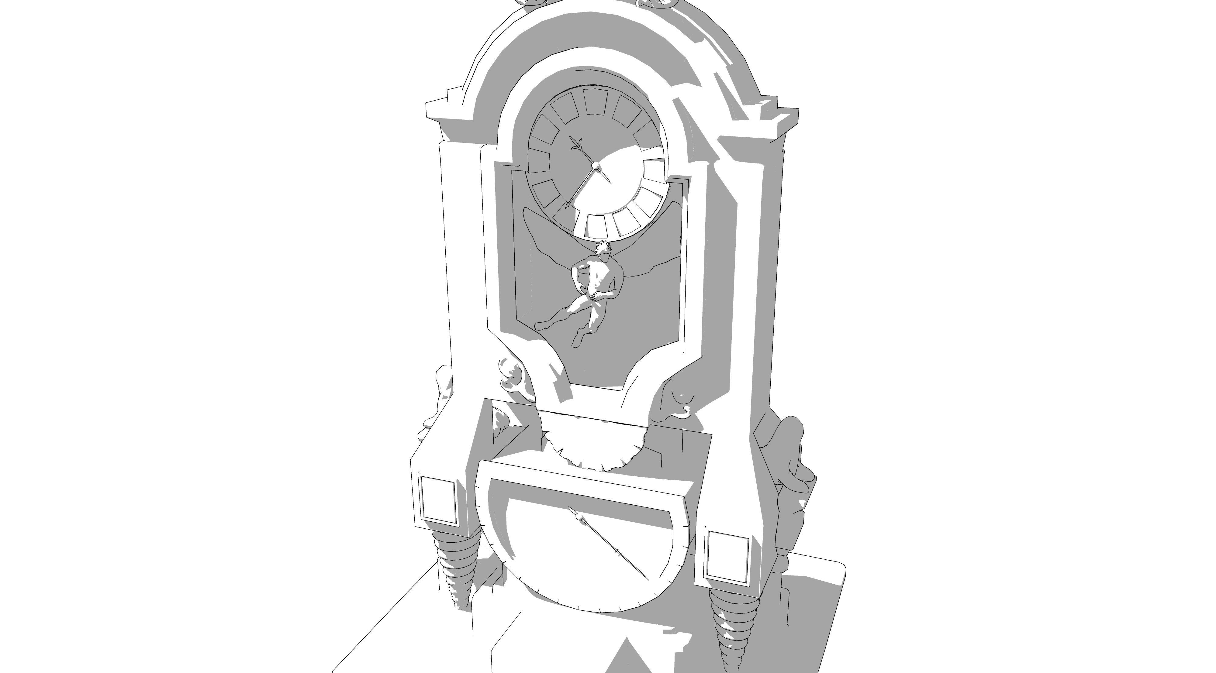 Vintage clock 3D model_14