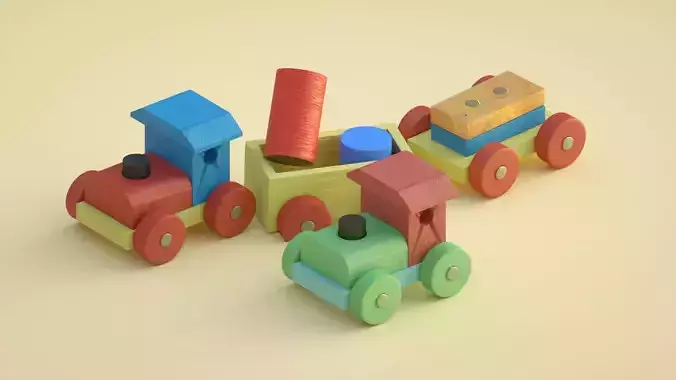 Toy car Building block car Cartoon toy Little train Locomotive