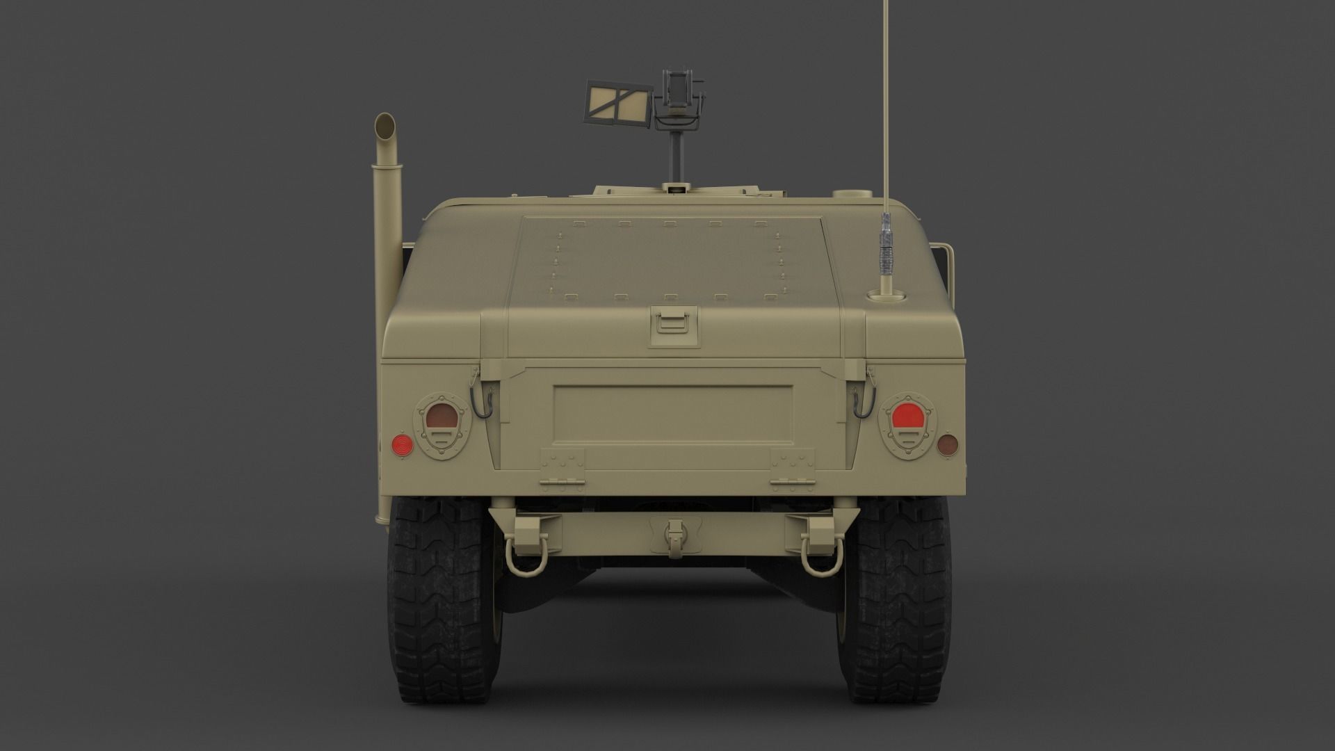 Humvee military vehicle with gun on top 3D model_3