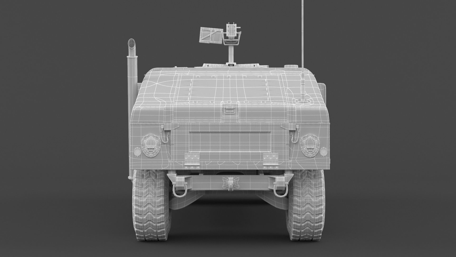 Humvee military vehicle with gun on top 3D model_12