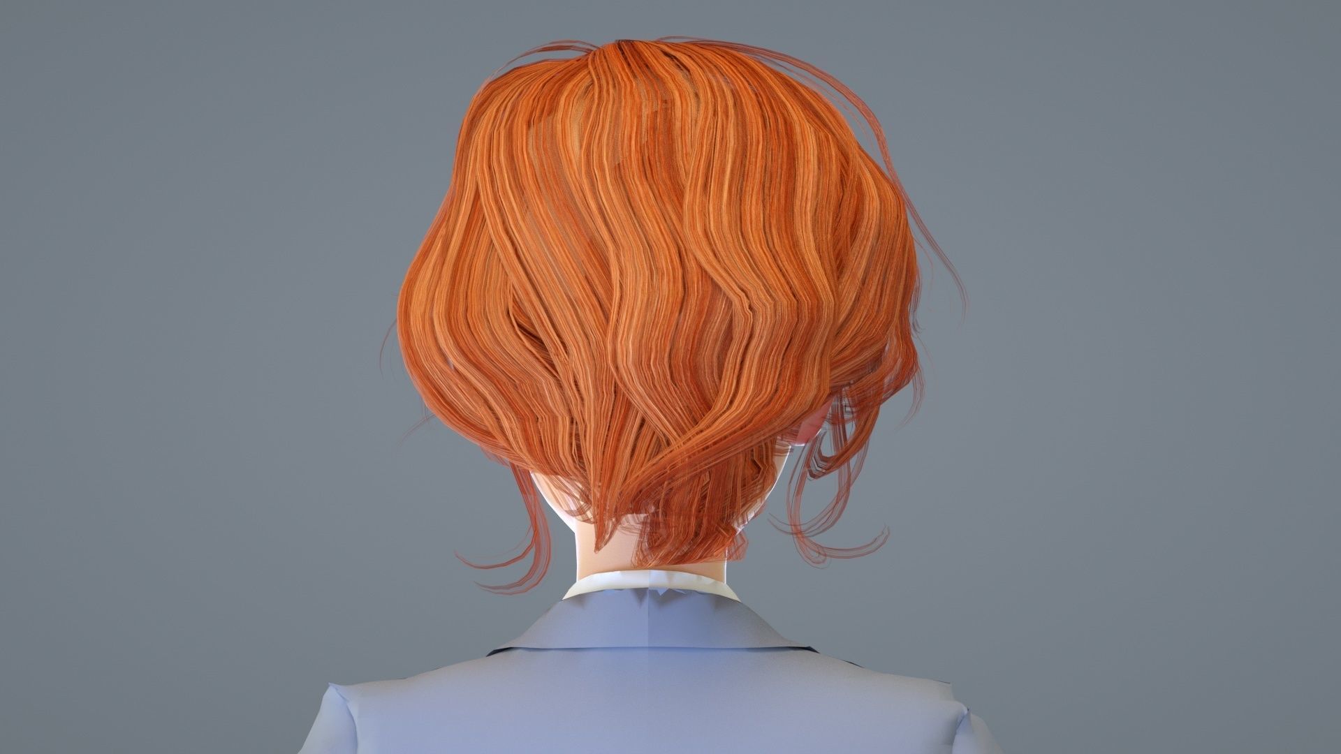 Cartoon female suit white-collar sister secretary clerk 3D model_3