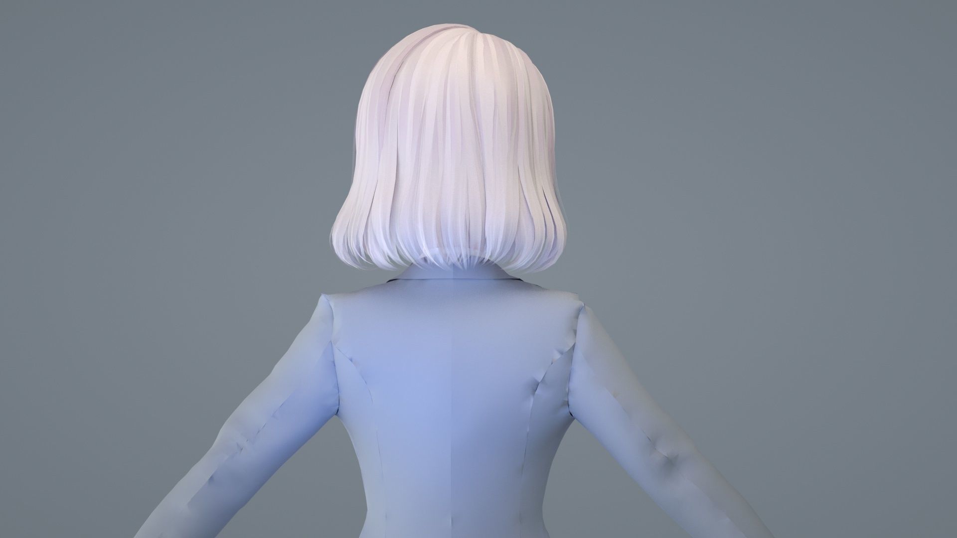 cartoon business woman cartoon woman suit white collar lady suit 3D model_6