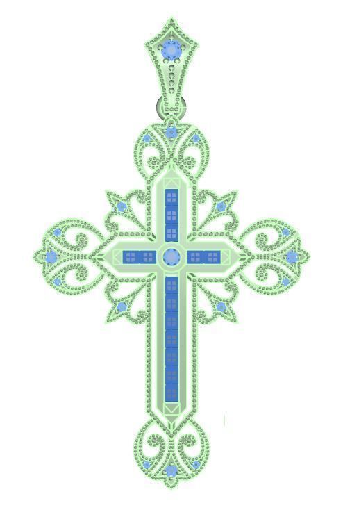 Cross pendant  3D print model_3