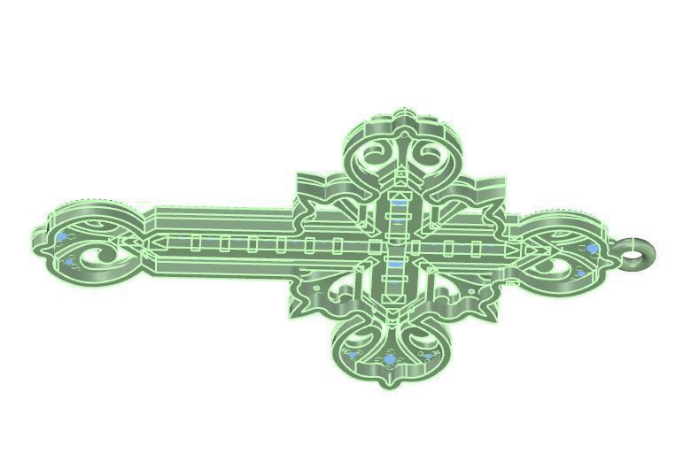 Cross pendant  3D print model_1