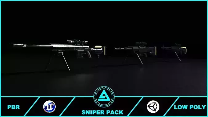 Sniper Pack Low-poly 3D model