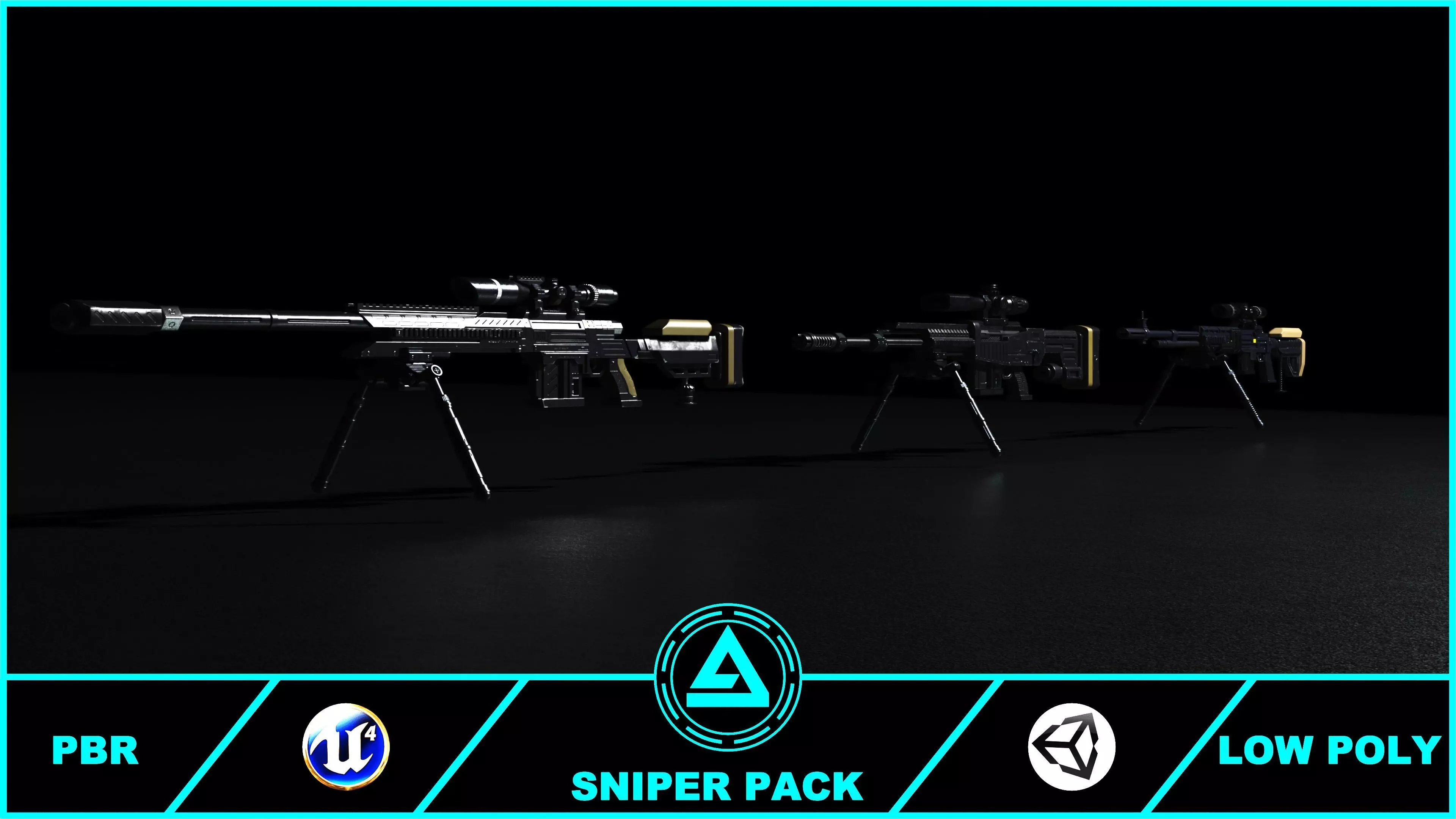 Sniper Pack Low-poly 3D model_0