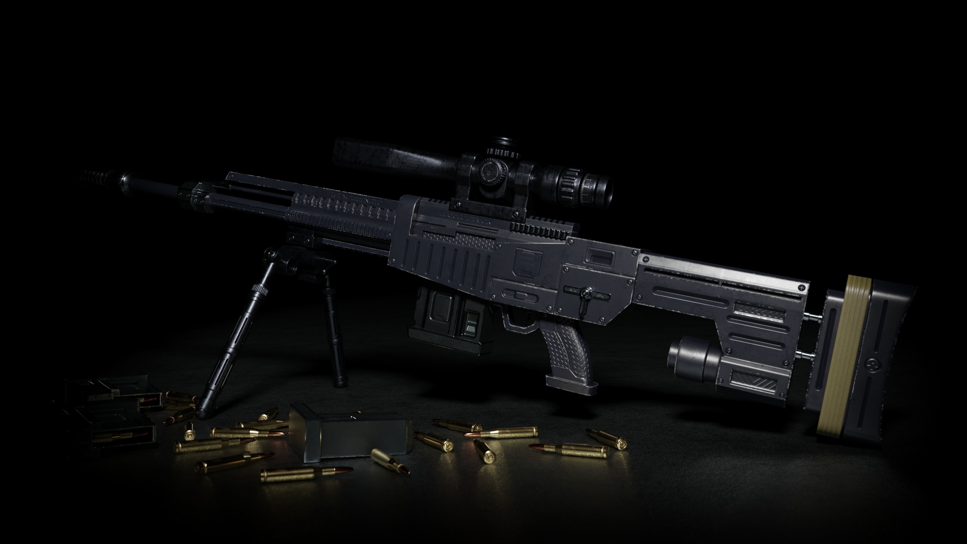 Sniper Pack Low-poly 3D model_2