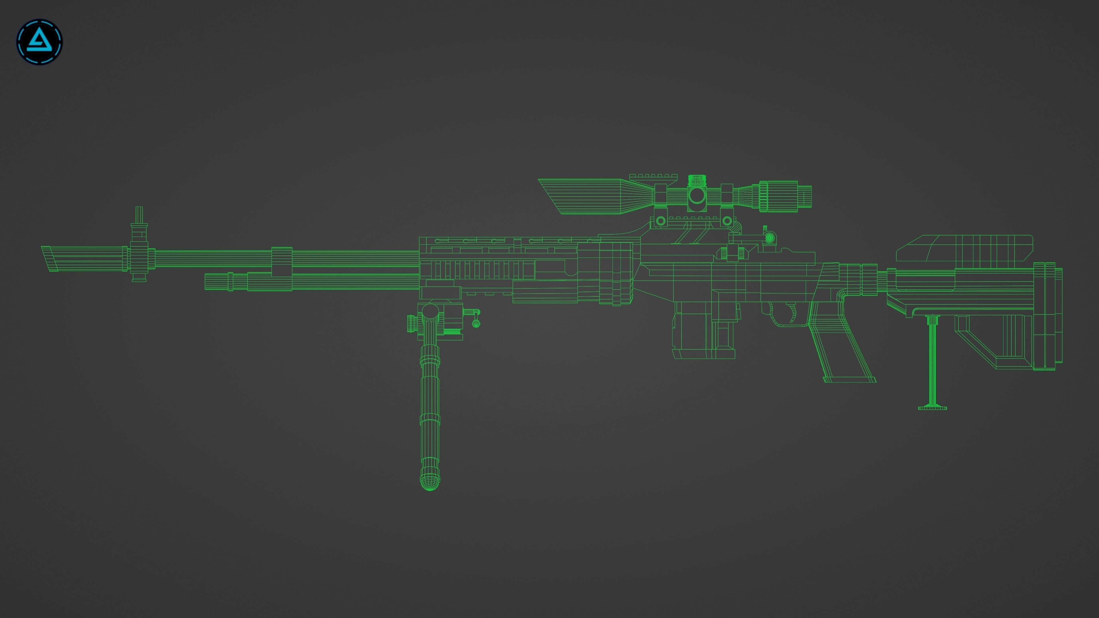 Sniper Pack Low-poly 3D model_54
