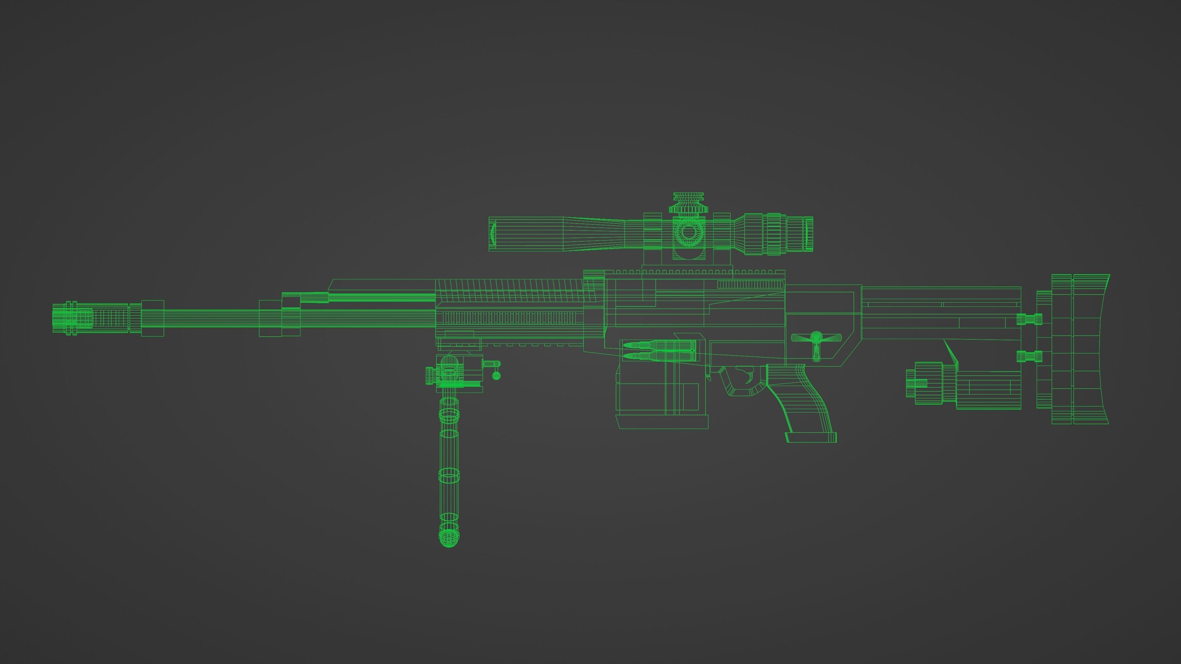 Sniper Pack Low-poly 3D model_14