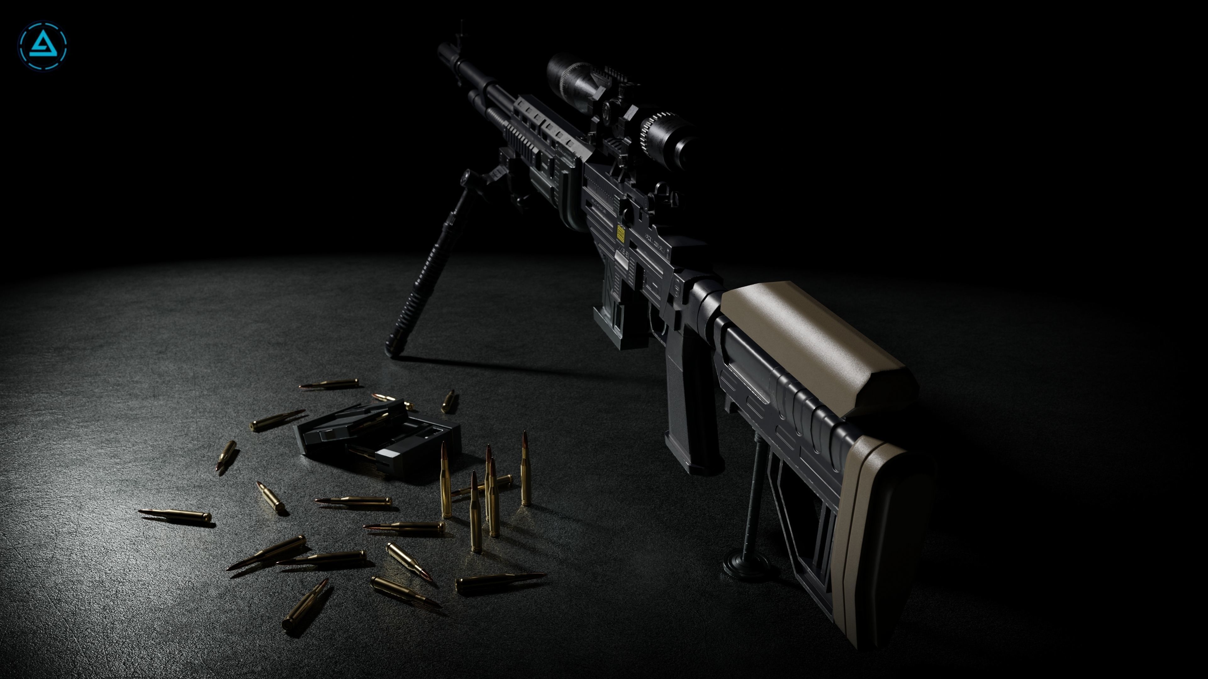 Sniper Pack Low-poly 3D model_44