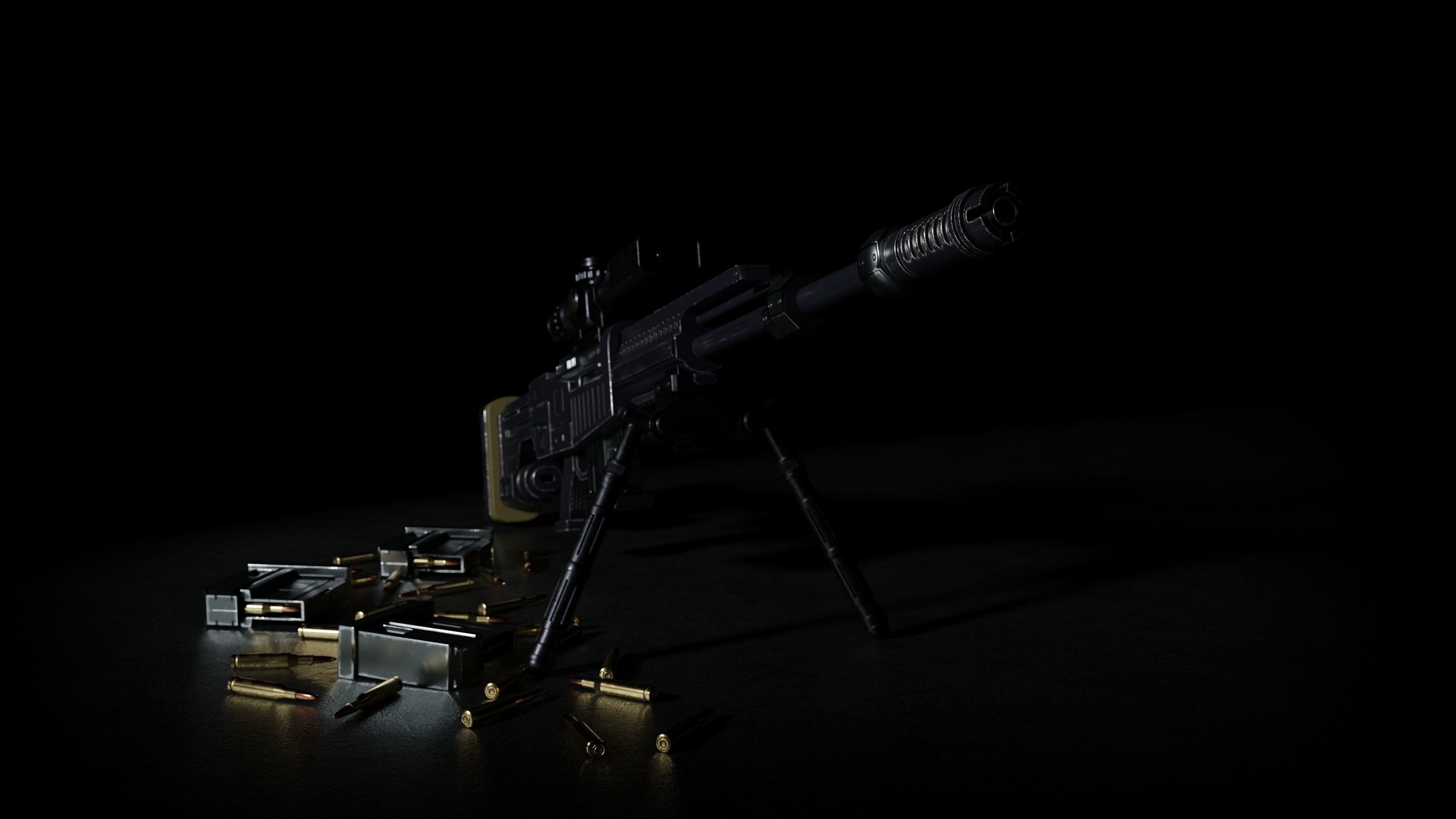 Sniper Pack Low-poly 3D model_9
