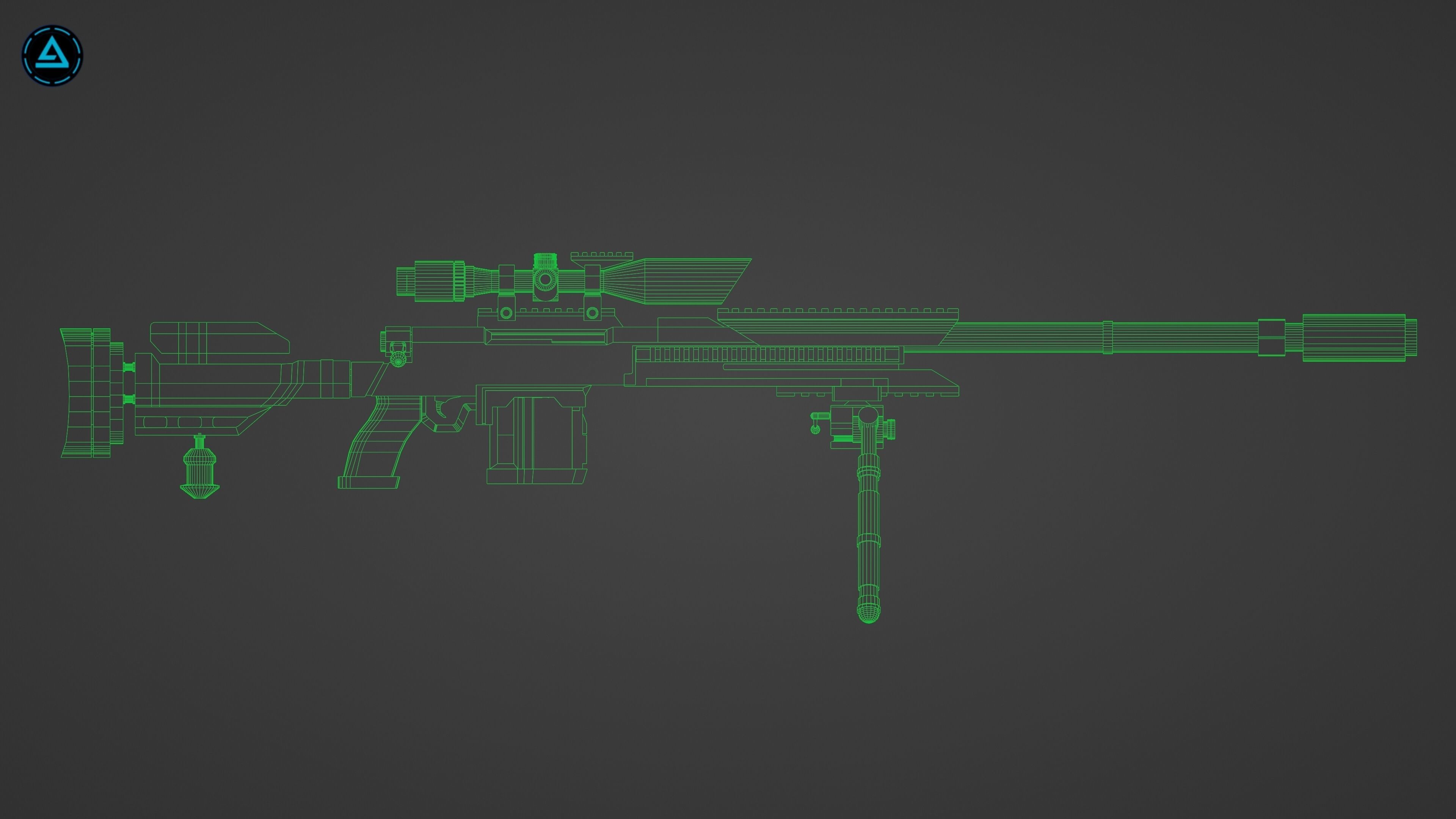 Sniper Pack Low-poly 3D model_41