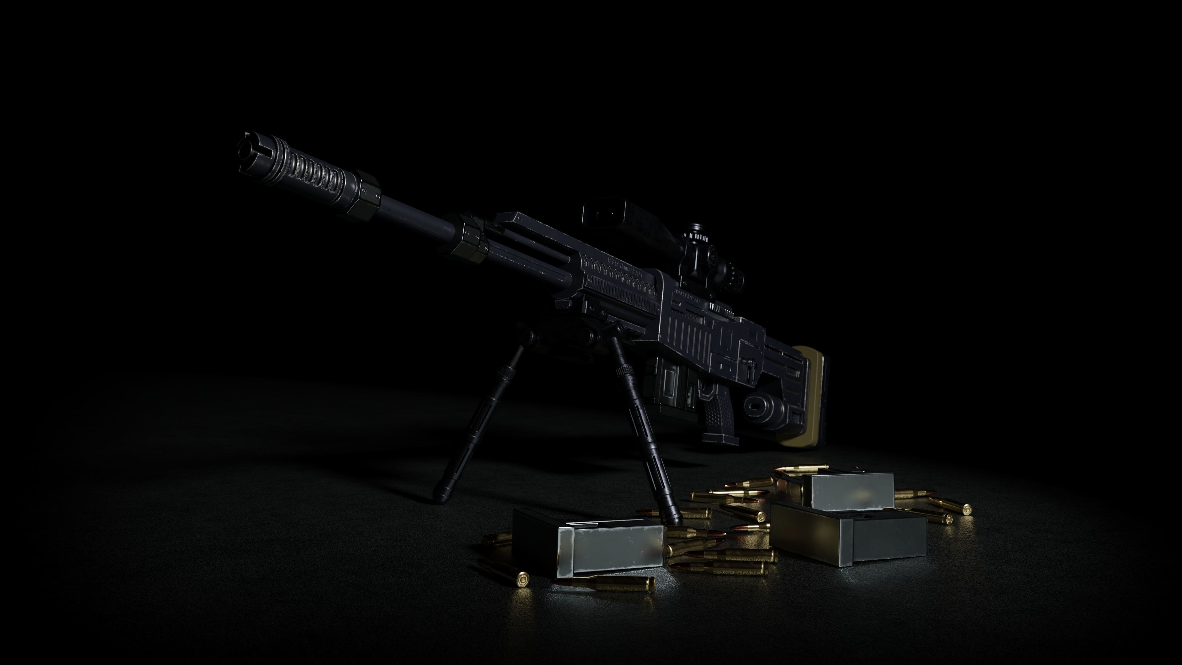 Sniper Pack Low-poly 3D model_10