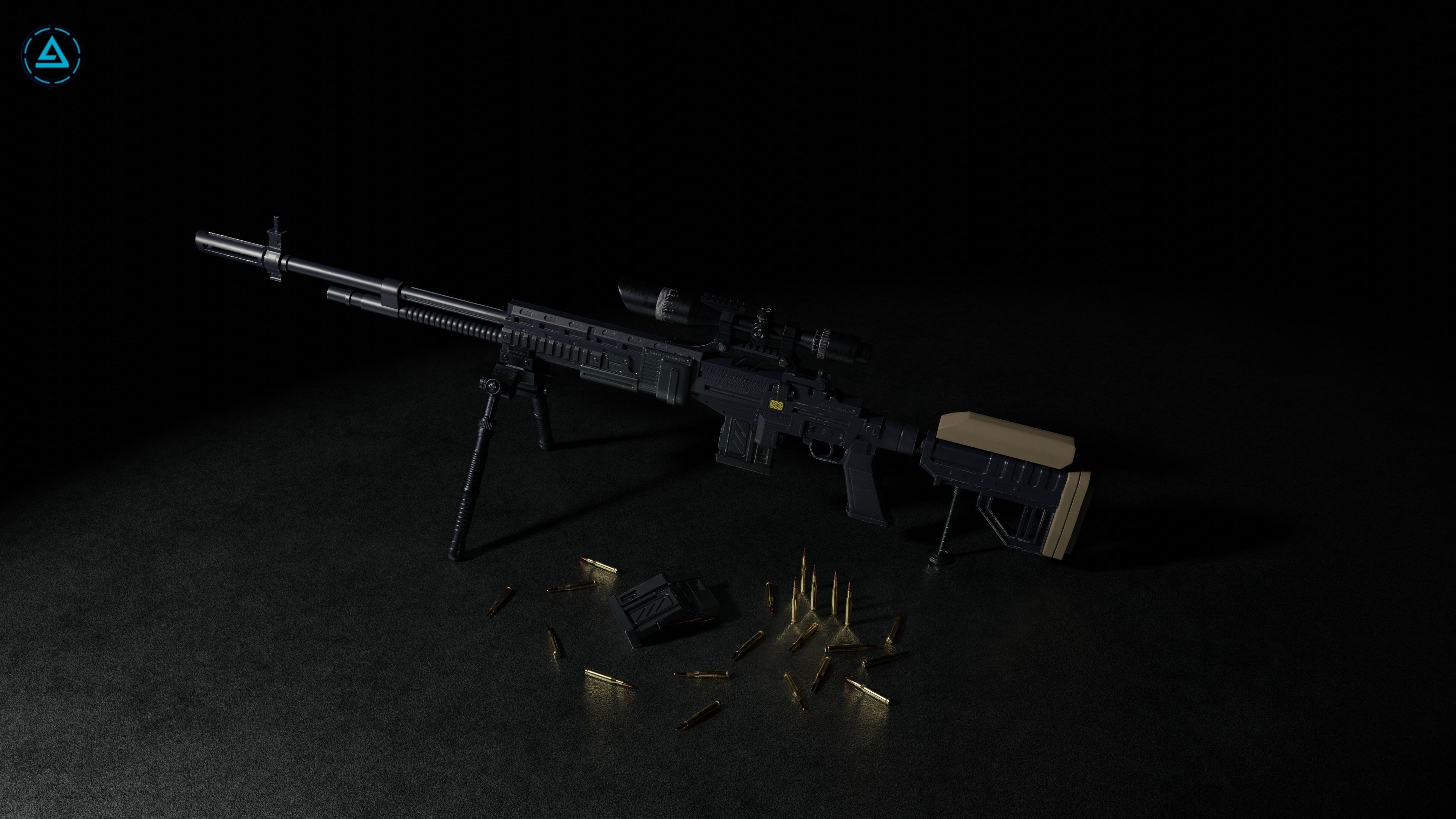 Sniper Pack Low-poly 3D model_47