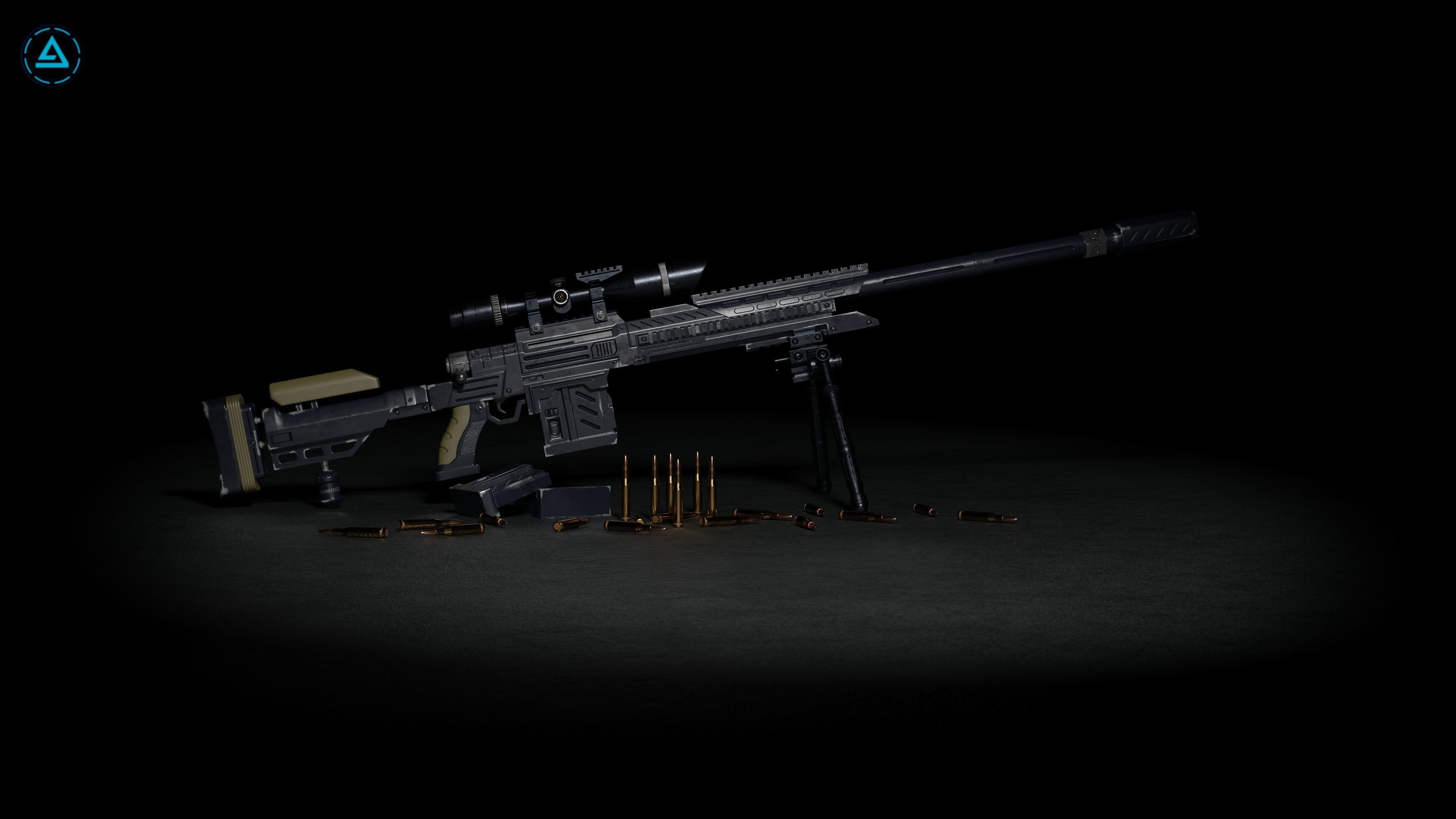 Sniper Pack Low-poly 3D model_31