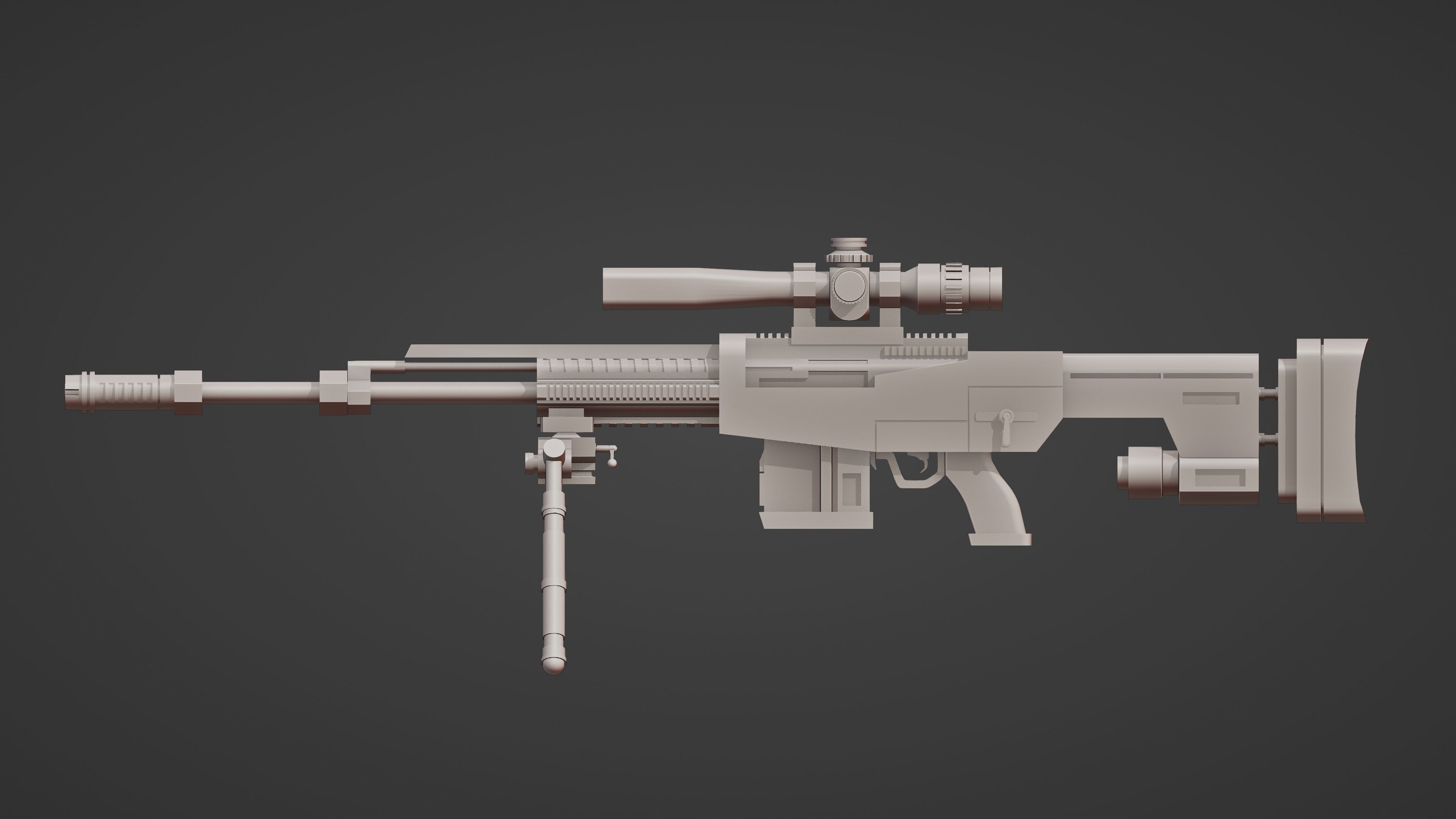 Sniper Pack Low-poly 3D model_13