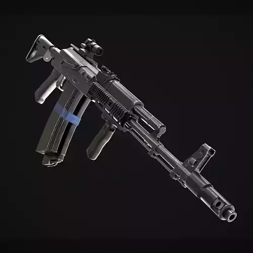 Gameready AK-74 rifle Low-poly 3D model