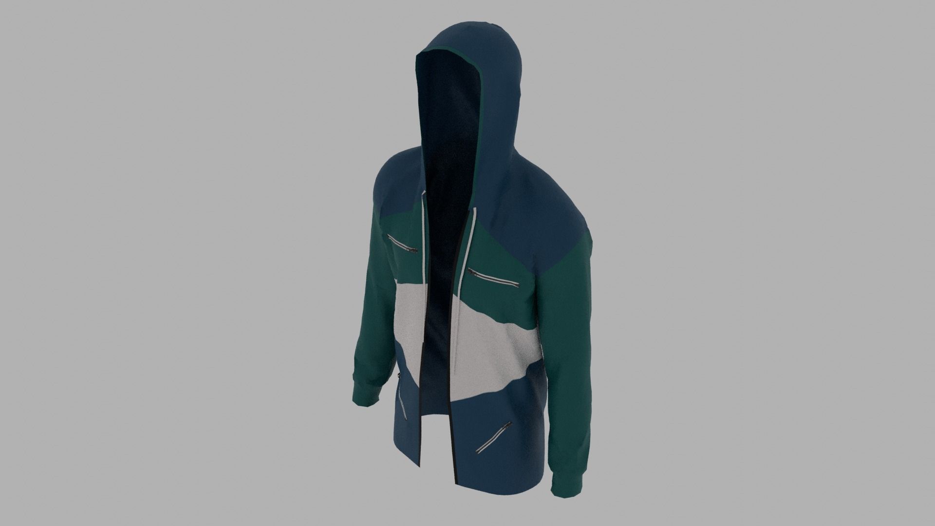 Hoodie mannequin wearing Low-poly 3D model_6