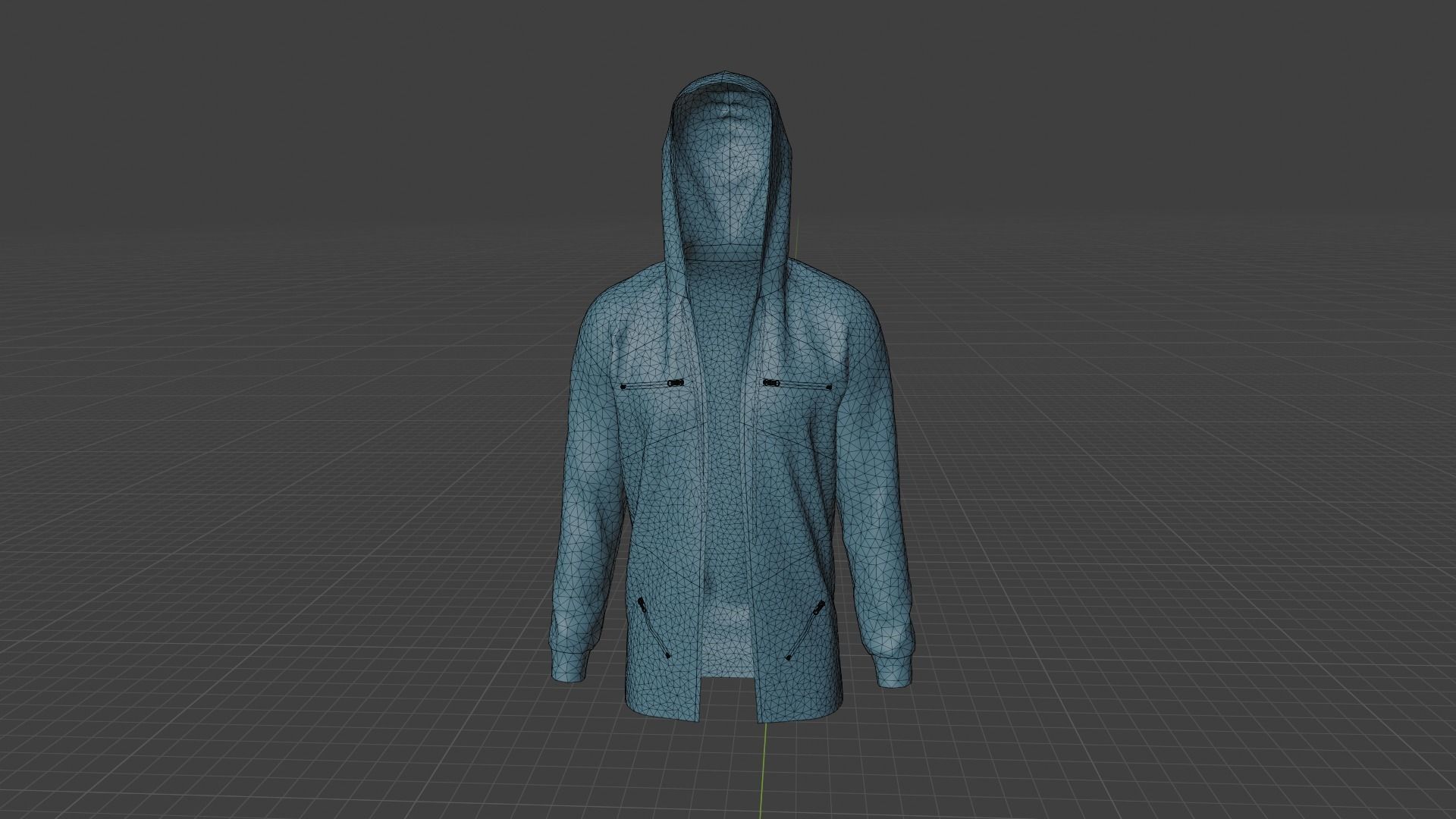 Hoodie mannequin wearing Low-poly 3D model_8