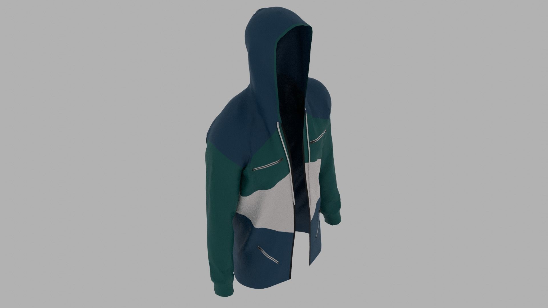 Hoodie mannequin wearing Low-poly 3D model_7