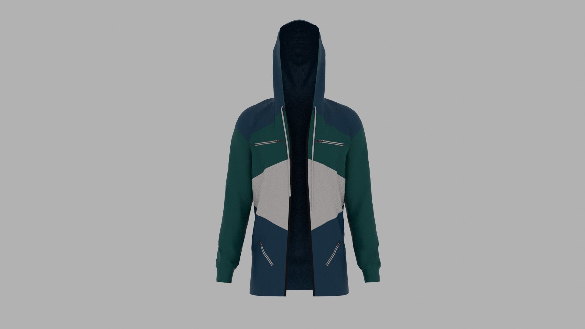 Hoodie mannequin wearing Low-poly 3D model_1