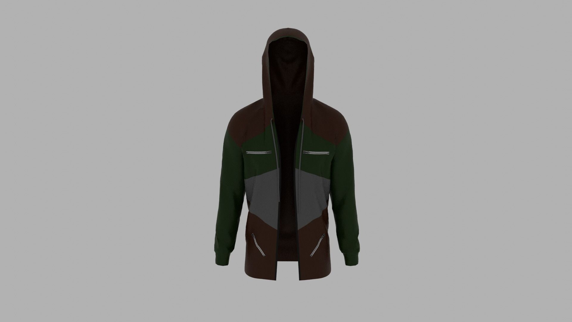 Hoodie mannequin wearing jacket Low-poly 3D model_5