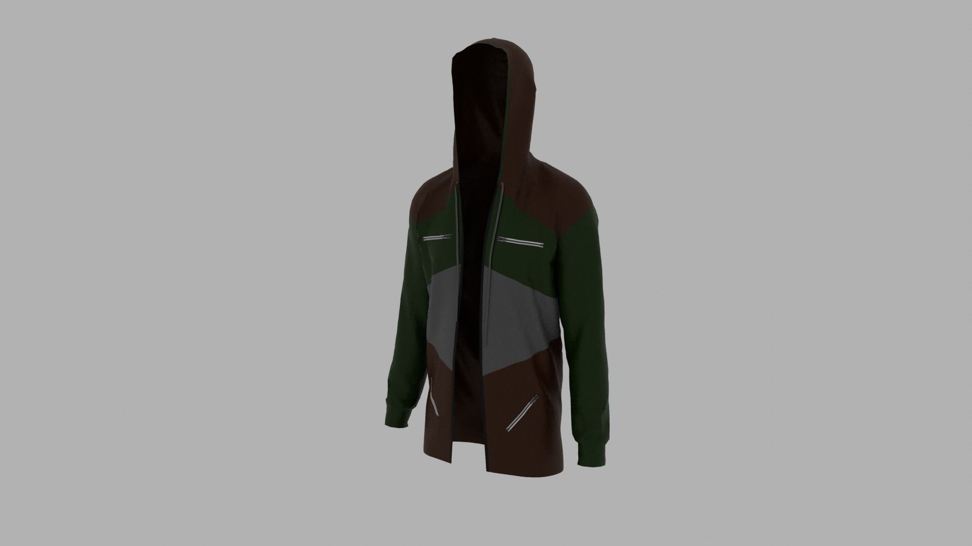 Hoodie mannequin wearing jacket Low-poly 3D model_2