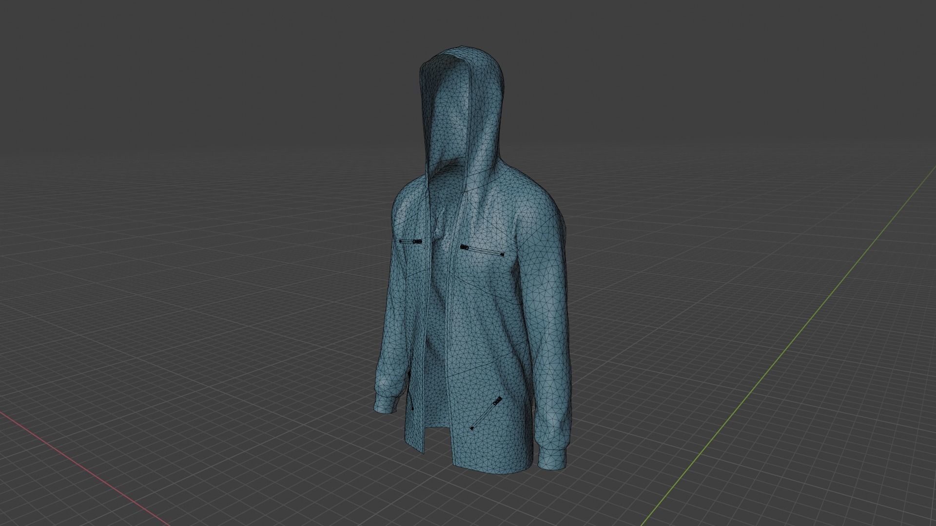 Hoodie mannequin wearing jacket Low-poly 3D model_9