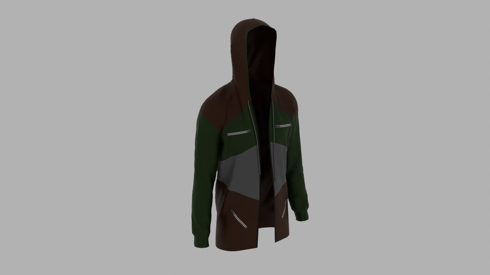 Hoodie mannequin wearing jacket Low-poly 3D model_4