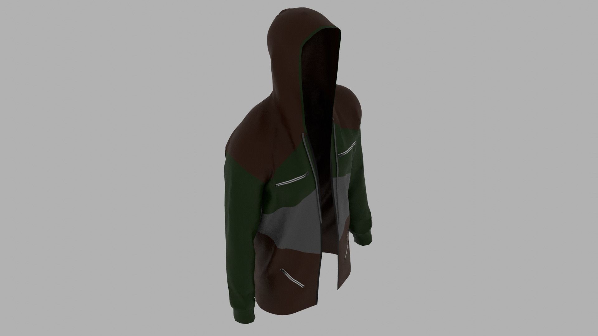 Hoodie mannequin wearing jacket Low-poly 3D model_7