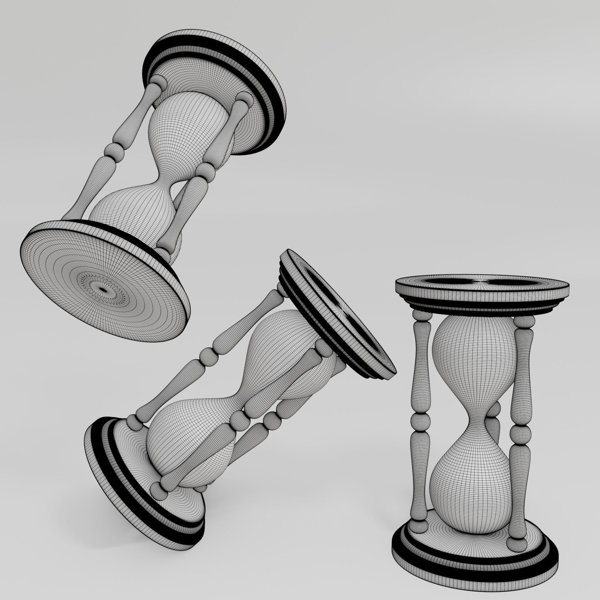 Hourglass with sand in it 3D model_12