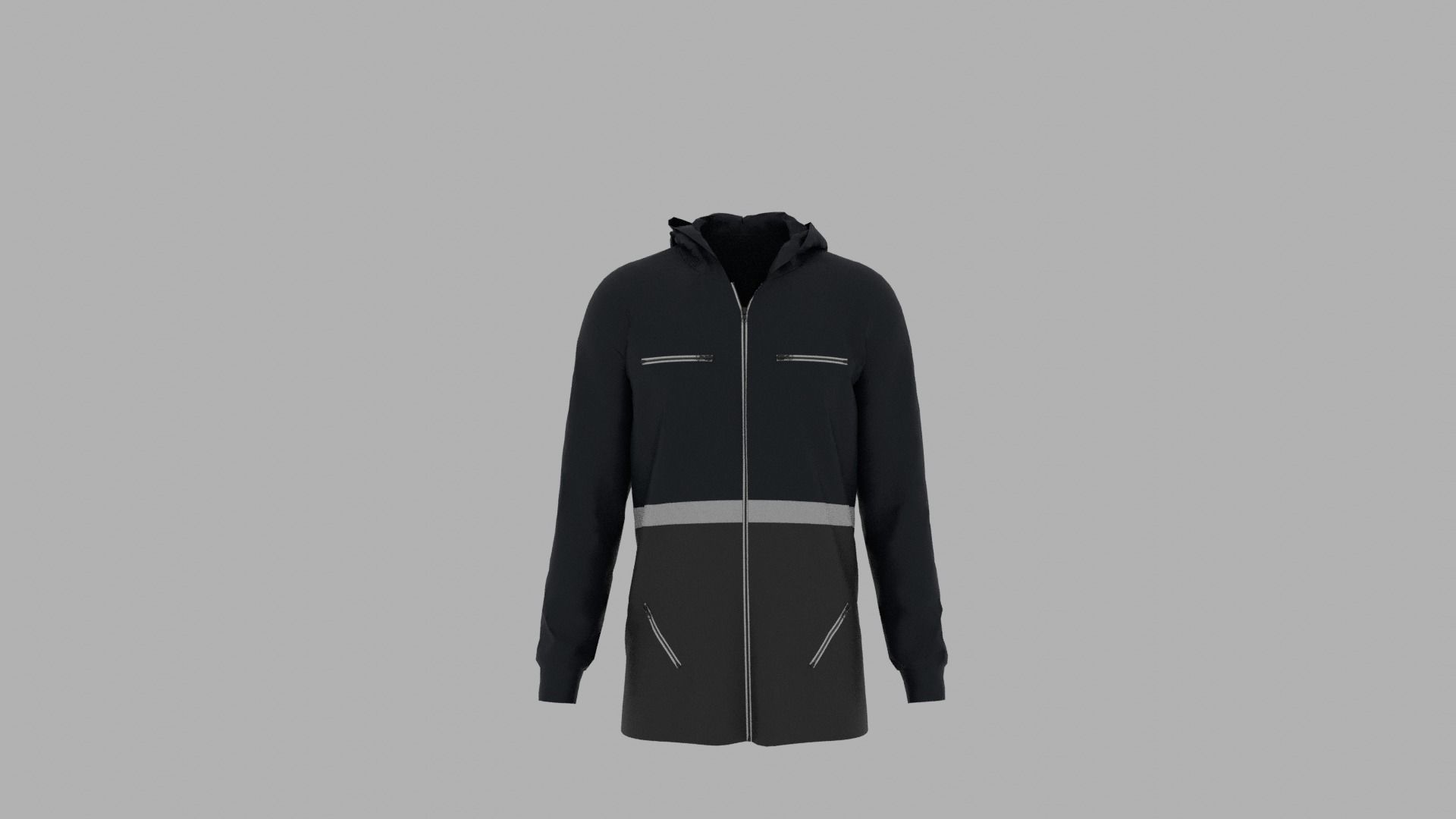 Hoodie mannequin wearing jacket Low-poly 3D model_1