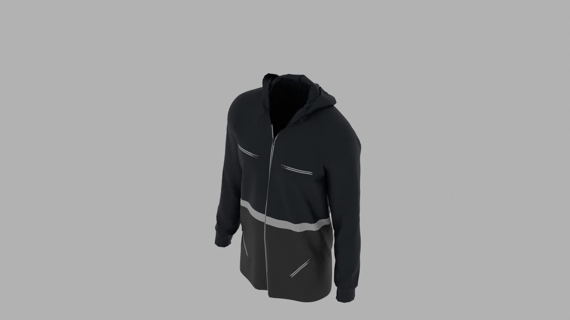 Hoodie mannequin wearing jacket Low-poly 3D model_6