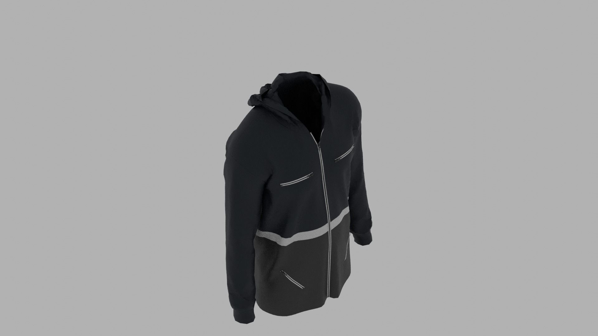 Hoodie mannequin wearing jacket Low-poly 3D model_7