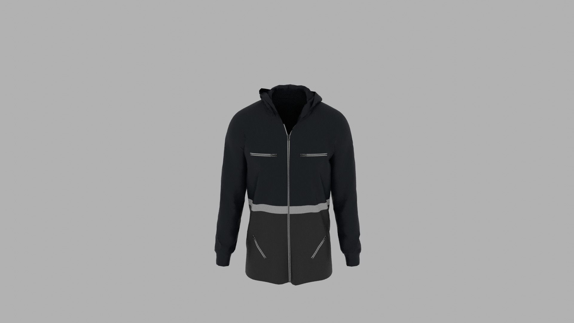 Hoodie mannequin wearing jacket Low-poly 3D model_5