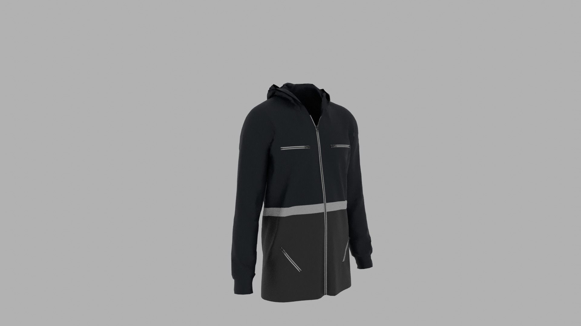 Hoodie mannequin wearing jacket Low-poly 3D model_3