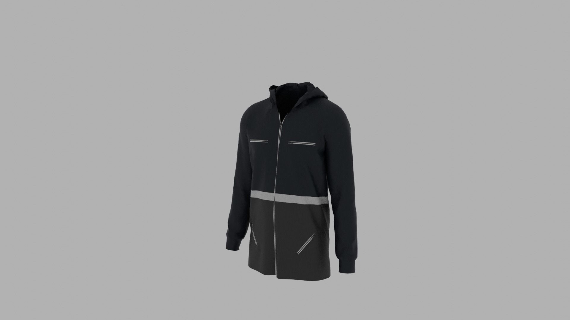 Hoodie mannequin wearing jacket Low-poly 3D model_2
