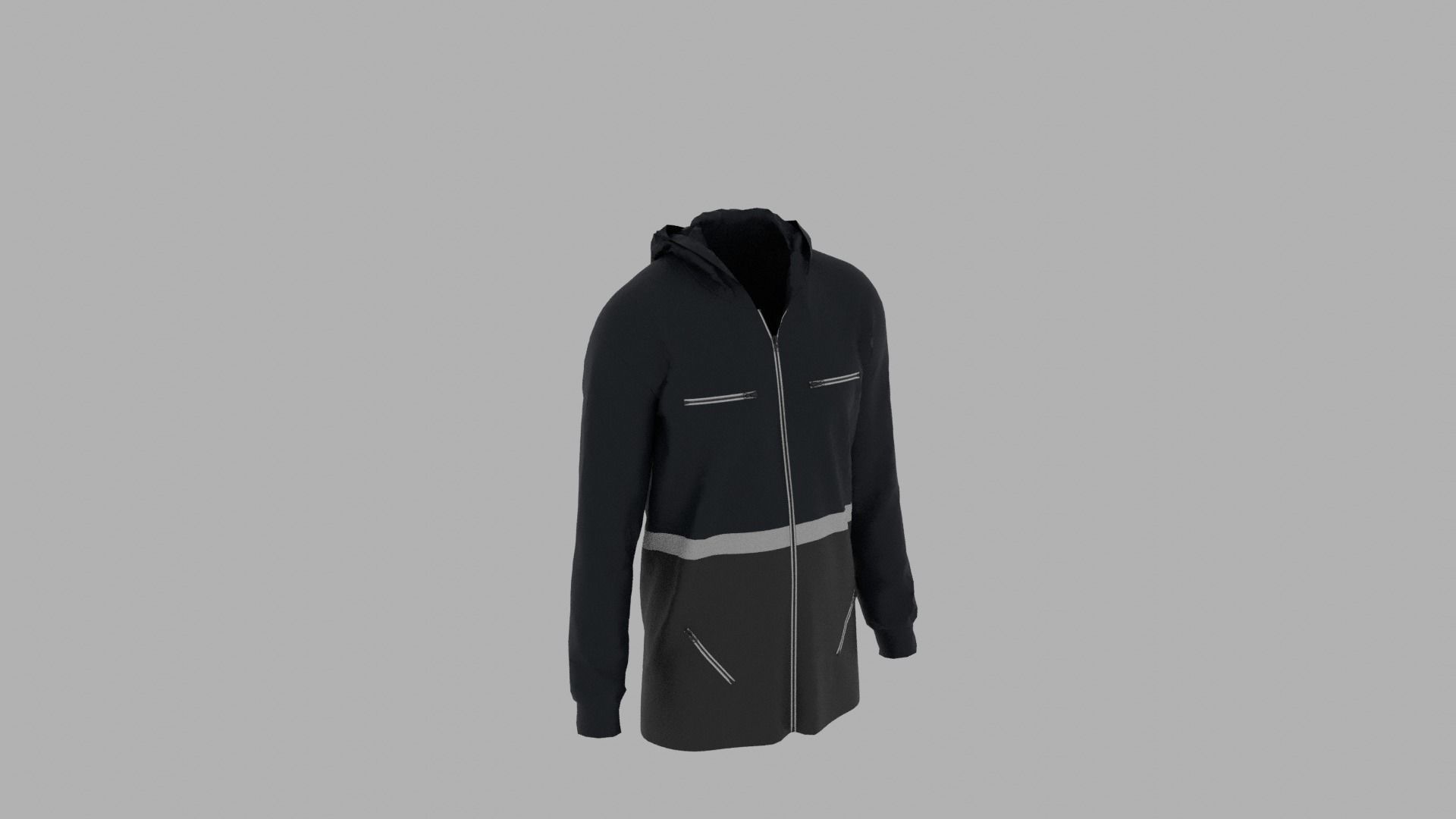 Hoodie mannequin wearing jacket Low-poly 3D model_4