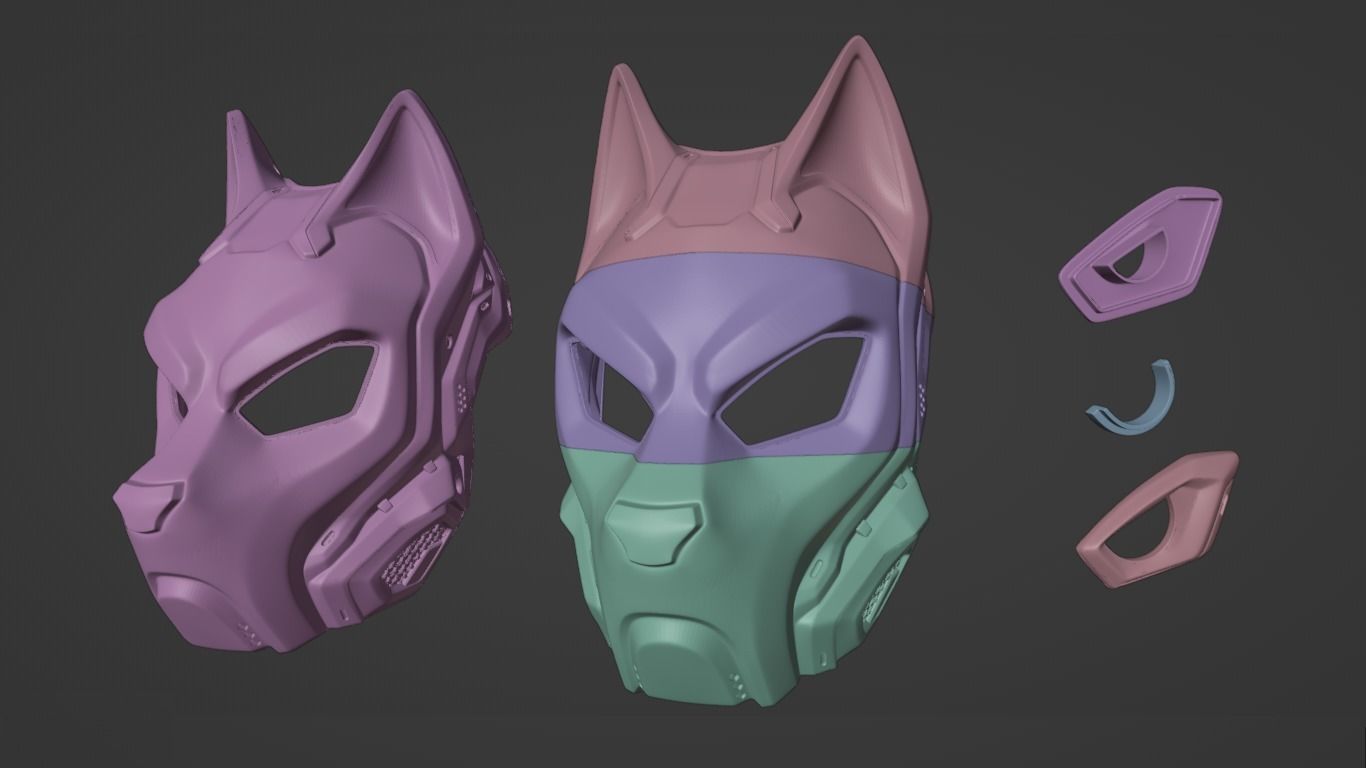 Evo Dog v2 - cosplay mask- digital stl file for 3D-printing 3D print model_6