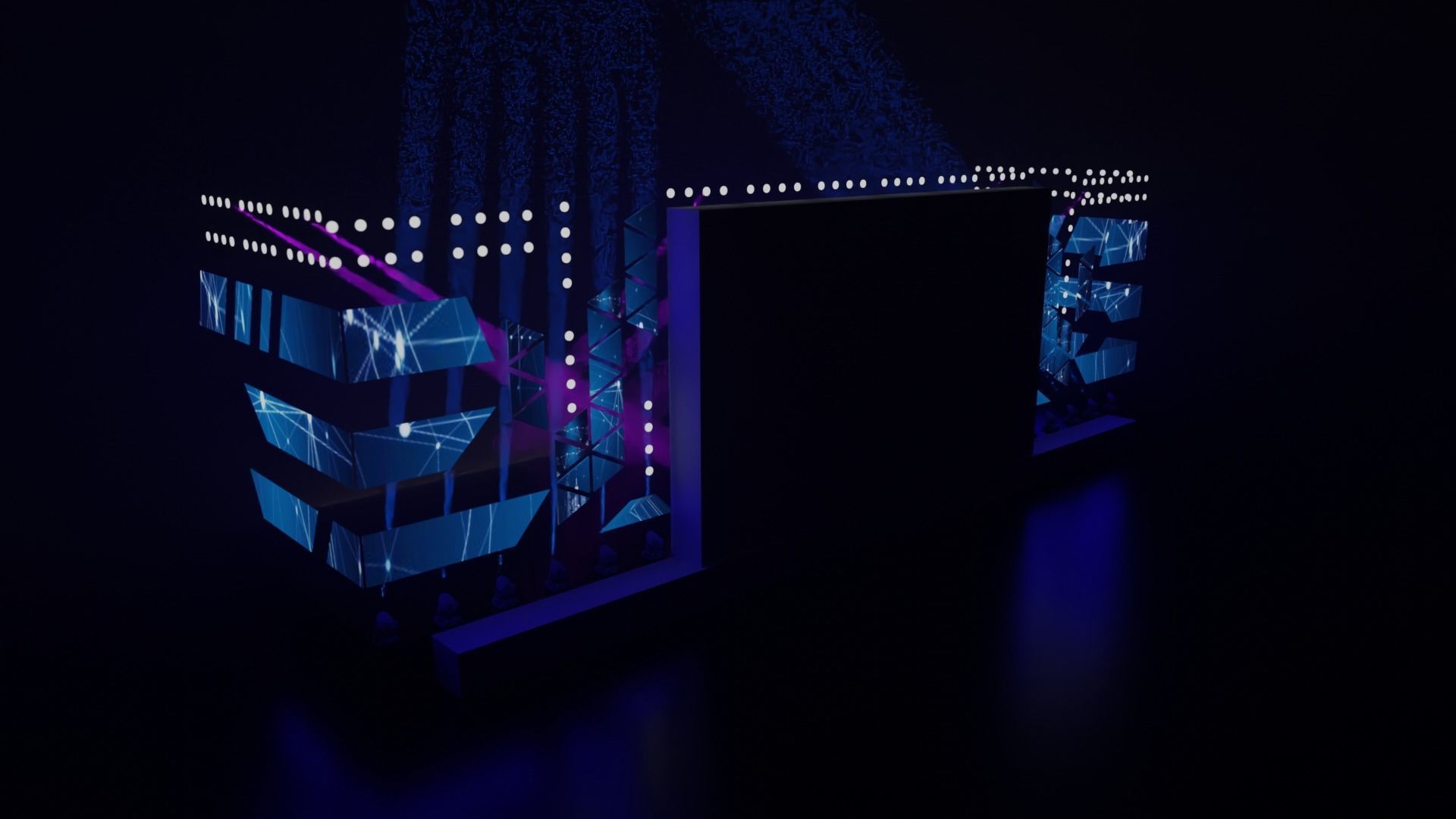 Stage model 3D with lights 3D model_18