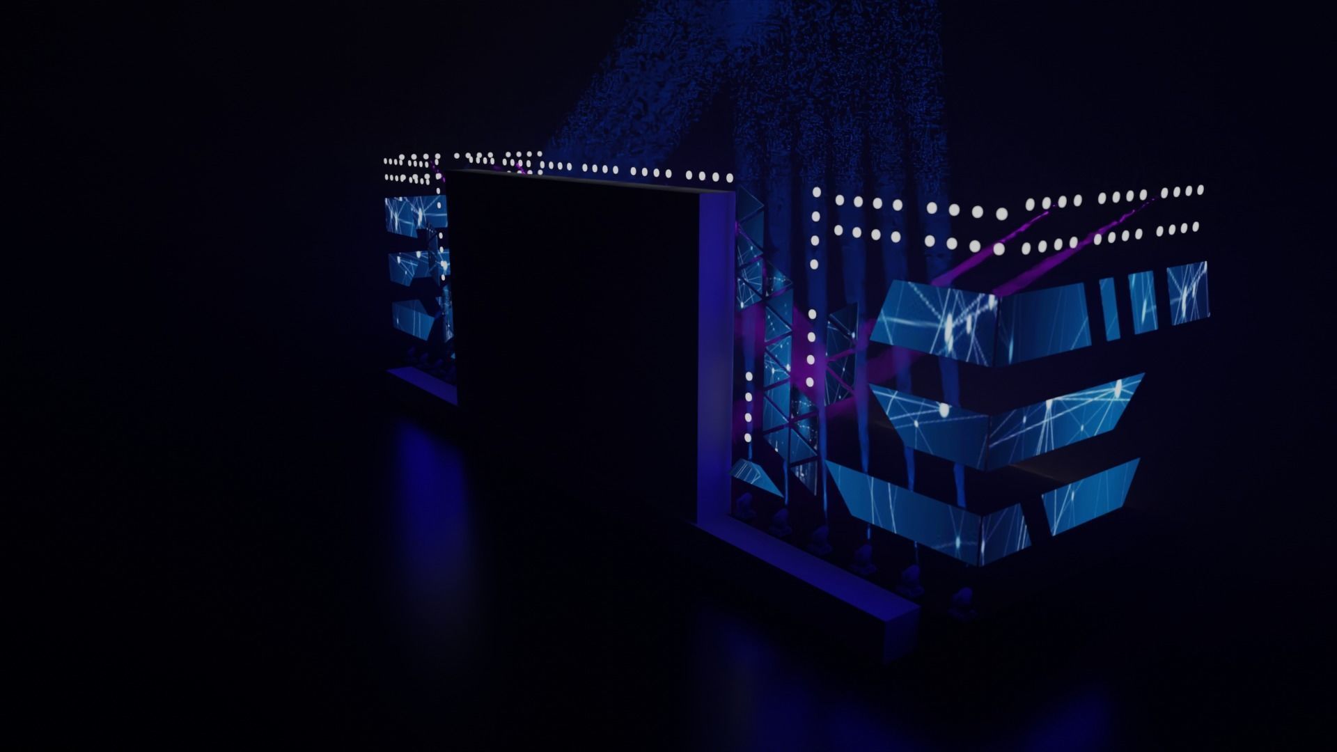 Stage model 3D with lights 3D model_13