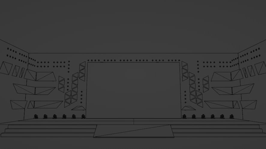 Stage model 3D with lights 3D model_28