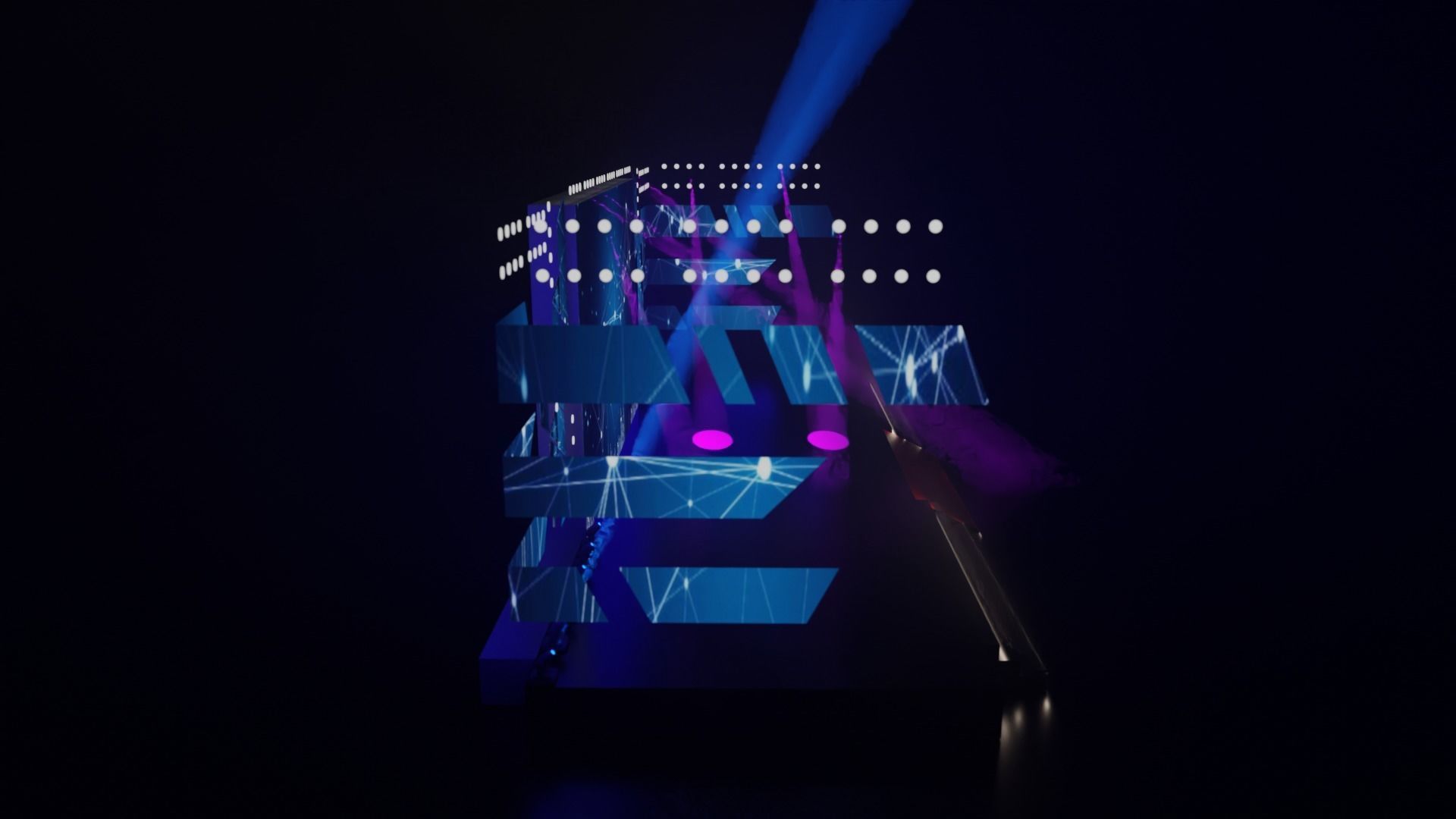 Stage model 3D with lights 3D model_11