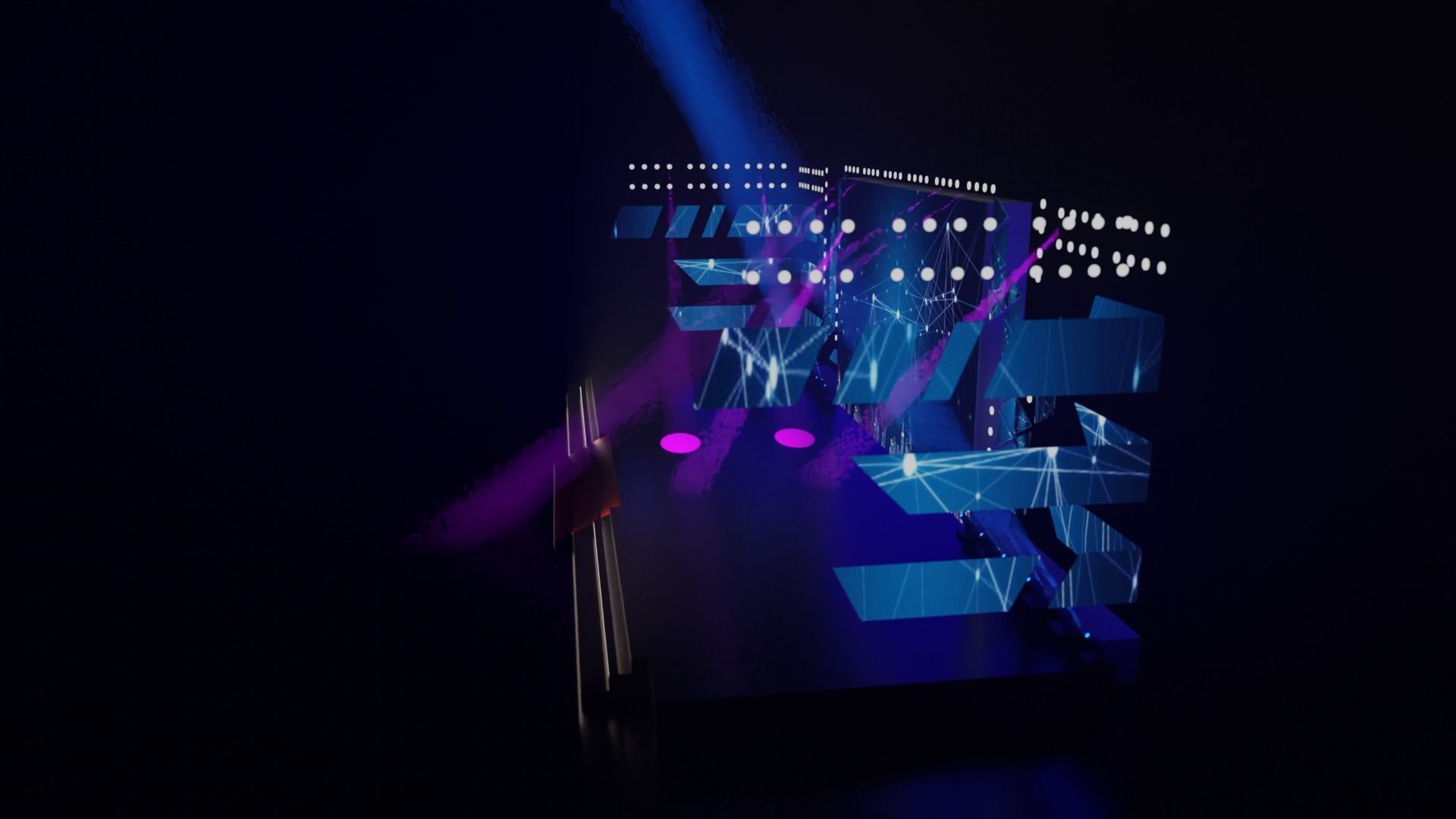 Stage model 3D with lights 3D model_21